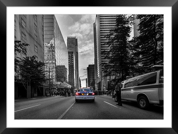 Canadian police car Vancouver Framed Mounted Print by Leighton Collins