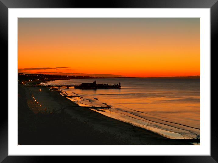 Bournemouth sunrise. Framed Mounted Print by paul cobb