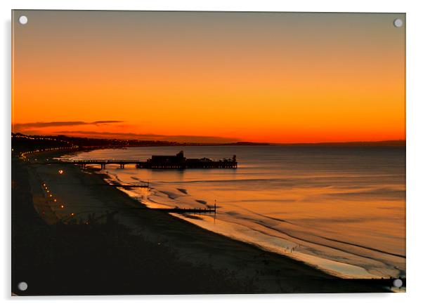 Bournemouth sunrise. Acrylic by paul cobb