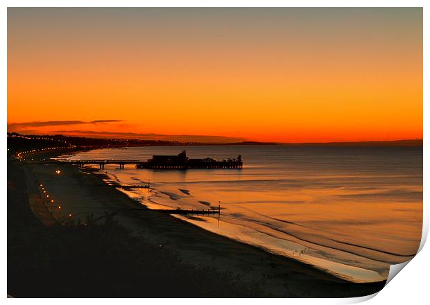Bournemouth sunrise. Print by paul cobb