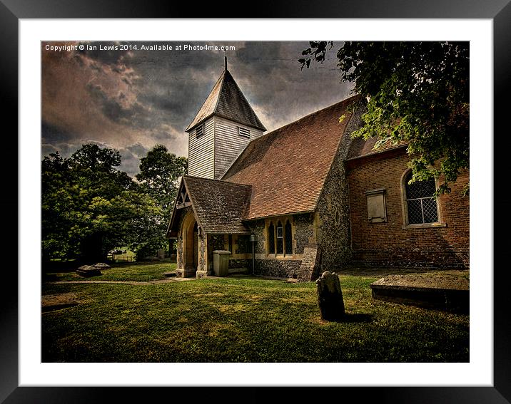 Church at Stanford Dingley Framed Mounted Print by Ian Lewis