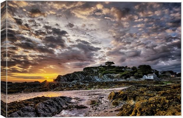 Lee Bay sunrise Canvas Print by Dave Wilkinson North Devon Ph