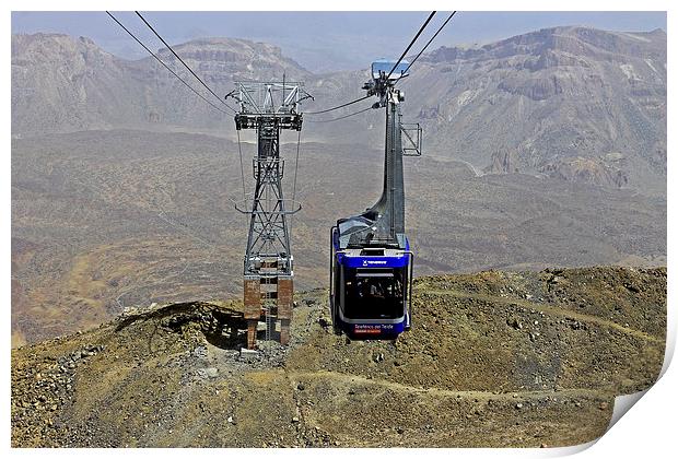 Mount Teide Cable Car Print by Tony Murtagh