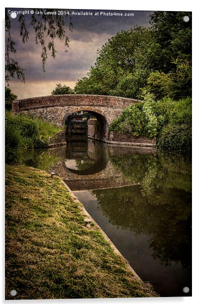 Enborne Bridge Newbury Acrylic by Ian Lewis