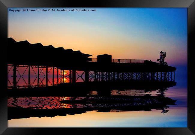 Pier in Silhouette Framed Print by Thanet Photos