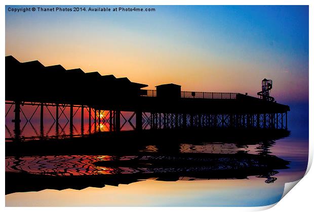 Pier in Silhouette Print by Thanet Photos