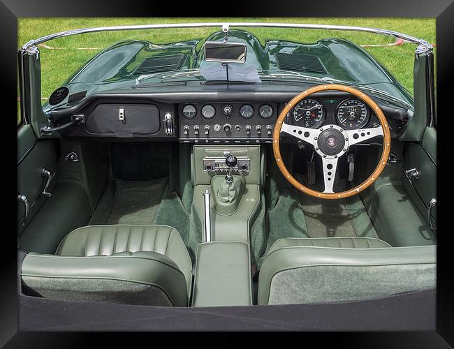 Jaguar E Type Interior Framed Print by Tommy Dickson