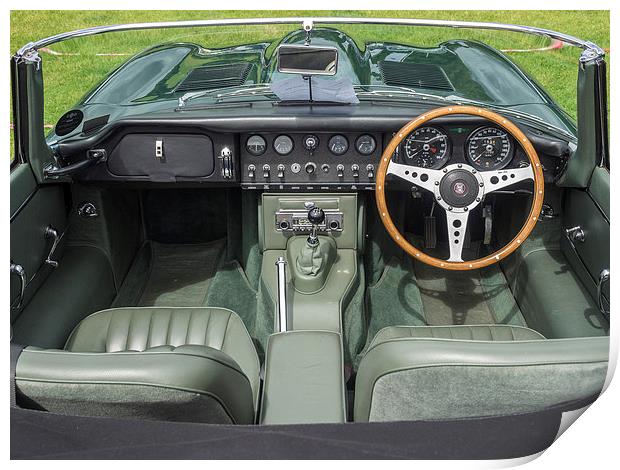 Jaguar E Type Interior Print by Tommy Dickson