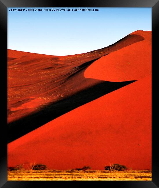 Bold Sculptural Dune, Namibia Framed Print by Carole-Anne Fooks