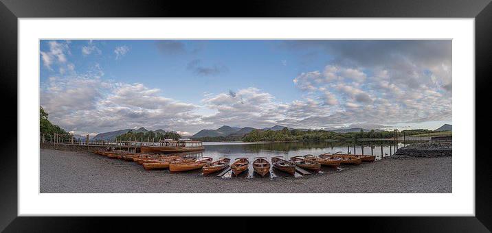 Derwent Water Landing Stage Panoramic Framed Mounted Print by James Grant