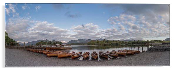 Derwent Water Landing Stage Panoramic Acrylic by James Grant