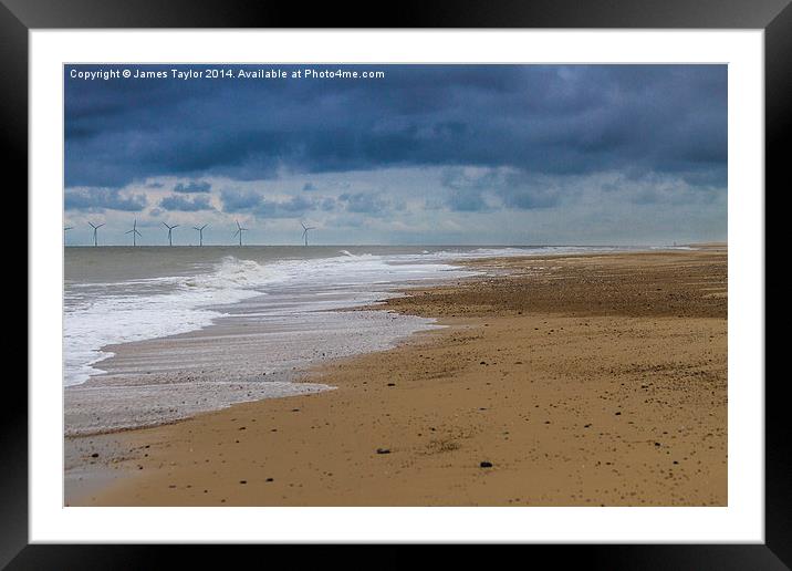 looking a bit stormy over hemsby beach Framed Mounted Print by James Taylor