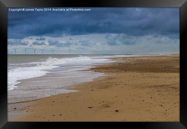 looking a bit stormy over hemsby beach Framed Print by James Taylor