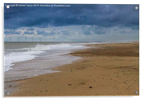 looking a bit stormy over hemsby beach Acrylic by James Taylor