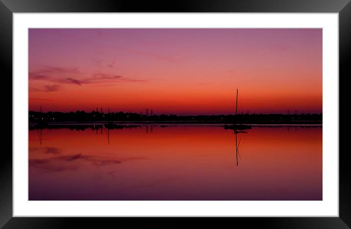 Into dusk. Framed Mounted Print by paul cobb