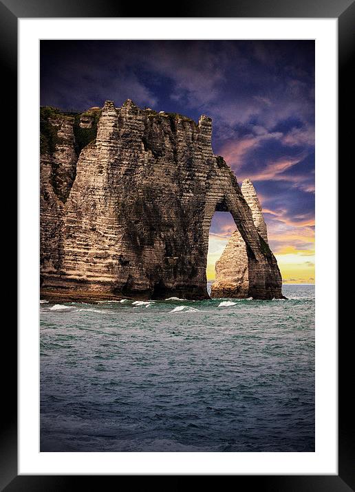 The Sea Arch at Entretat Framed Mounted Print by Rob Lester