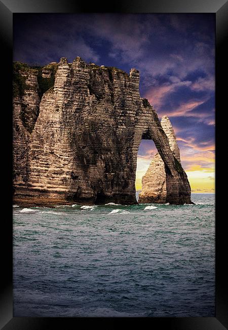 The Sea Arch at Entretat Framed Print by Rob Lester