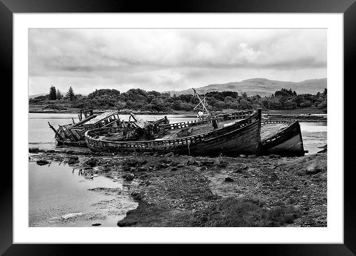 Boats at Salen, Mull Framed Mounted Print by Jacqi Elmslie