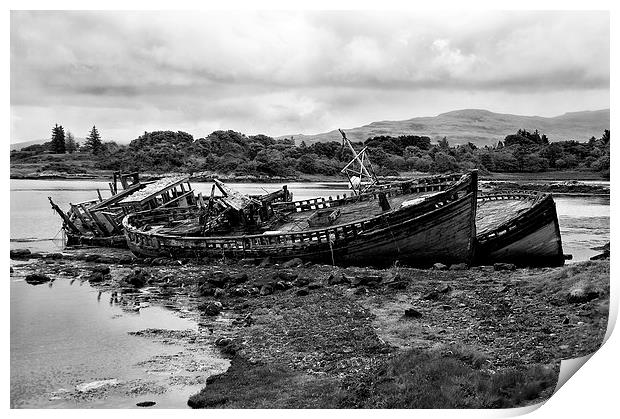 Boats at Salen, Mull Print by Jacqi Elmslie