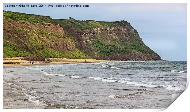 Skinningrove Cliffs Yorkshire Print by keith sayer