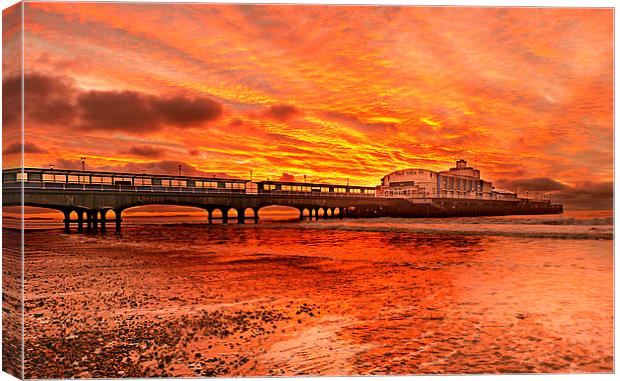 Under the fire sky. Canvas Print by paul cobb