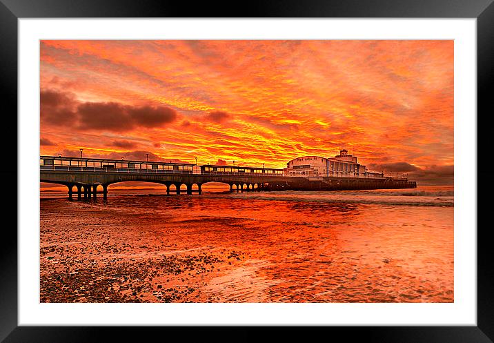 Under the fire sky. Framed Mounted Print by paul cobb
