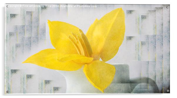 Lemon Tulip Acrylic by Fine art by Rina