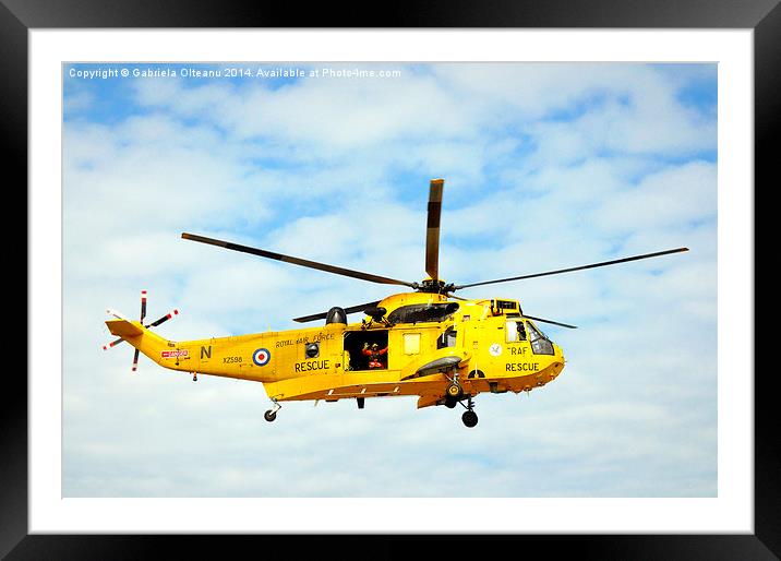 RAF Helicopter Framed Mounted Print by Gabriela Olteanu