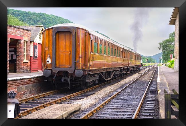 Steam Train Leaving Levisham Station Framed Print by Richard Pinder