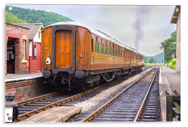 Steam Train Leaving Levisham Station Acrylic by Richard Pinder