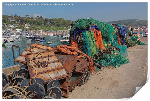Ropes and Nets Lyme Regis UK Print by Pauline Tims