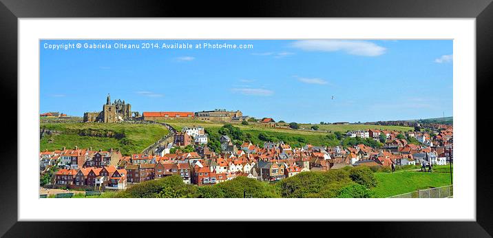 Whitby Panorama Framed Mounted Print by Gabriela Olteanu