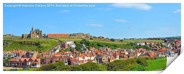 Whitby Panorama Print by Gabriela Olteanu