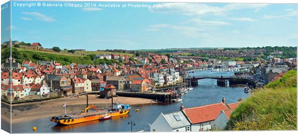 Whitby Town Canvas Print by Gabriela Olteanu