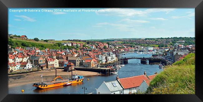 Whitby Town Framed Print by Gabriela Olteanu