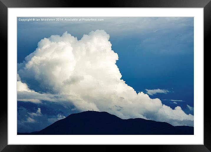 Clouds over Krim Mountain at dusk Framed Mounted Print by Ian Middleton