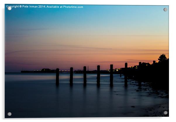 Sunset - Clacton Pier Acrylic by Pete Inman