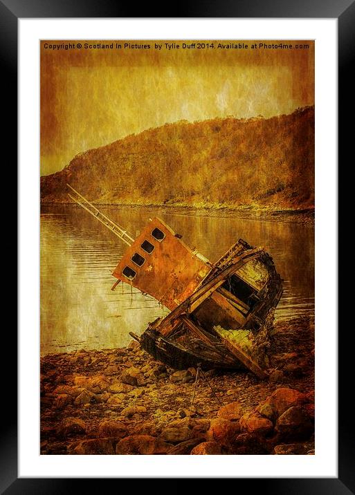 Shipwreck on Beach at Loch Torridon Framed Mounted Print by Tylie Duff Photo Art