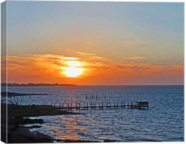 Pamlico Sunset Canvas Print by Tom and Dawn Gari