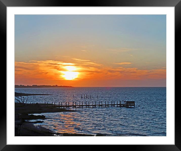 Pamlico Sunset Framed Mounted Print by Tom and Dawn Gari