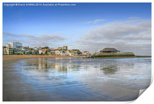 Broadstairs Beach and Pier Print by Diane Griffiths