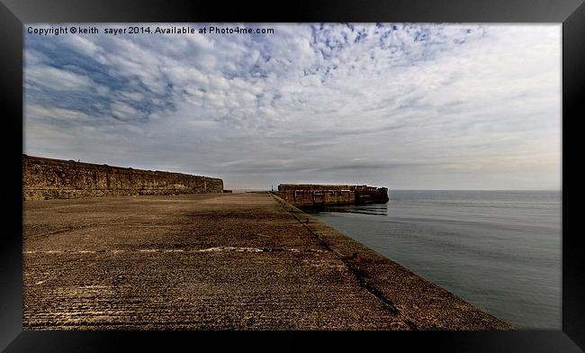 Skinningrove Jetty Framed Print by keith sayer