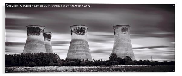 Cooling Towers before they fell Acrylic by David Yeaman