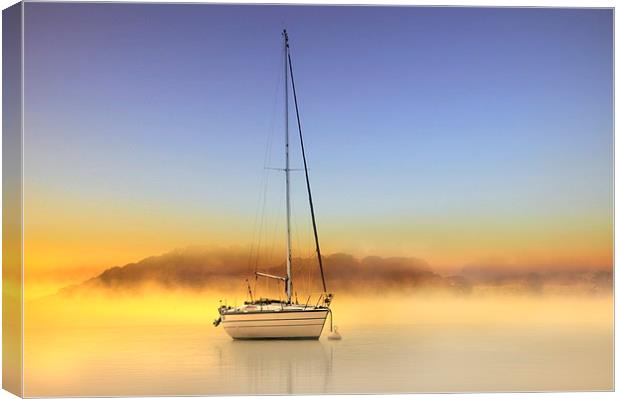 Boat in the golden mist Canvas Print by Robert Fielding