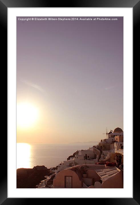 Sunset at Oia Framed Mounted Print by Elizabeth Wilson-Stephen