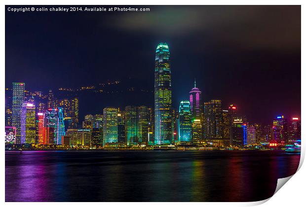 View of Hong Kong from Tsim Sha Tsui Print by colin chalkley