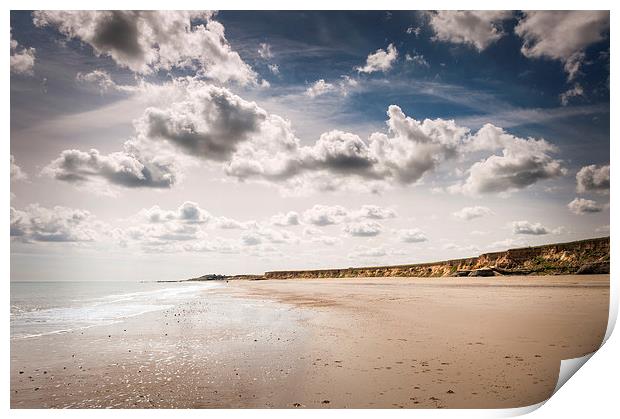 Beach and sky at Happisburgh Print by Stephen Mole