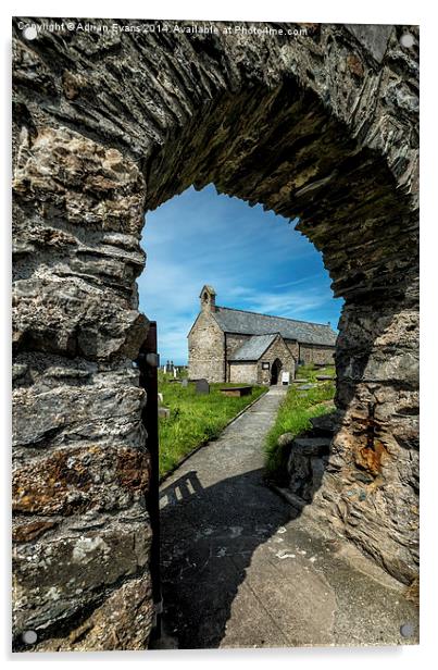 St Patrick Church Llanbadrig  Anglesey Acrylic by Adrian Evans