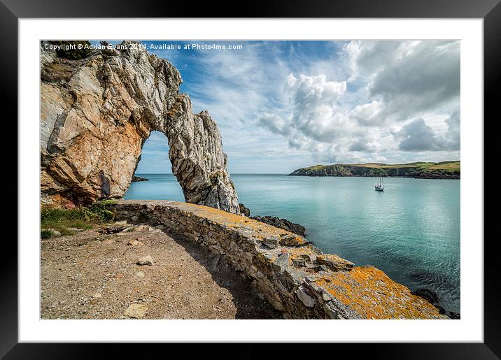 Porth Wen Cemaes Bay Anglesey Wales  Framed Mounted Print by Adrian Evans