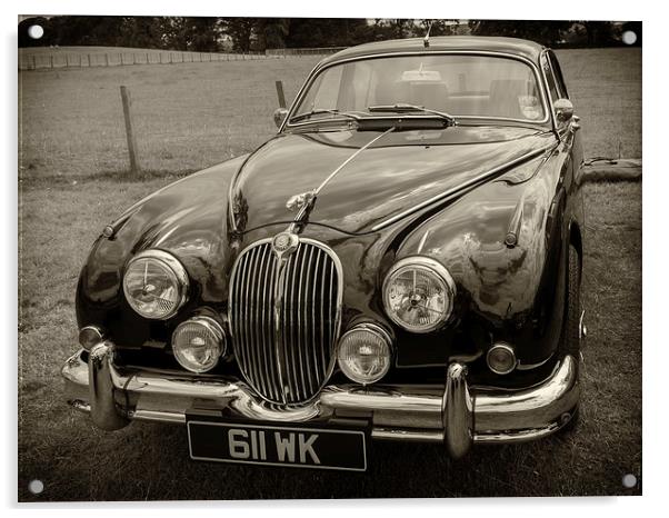 The Timeless Elegance of the Jaguar Mk2 Acrylic by Tommy Dickson